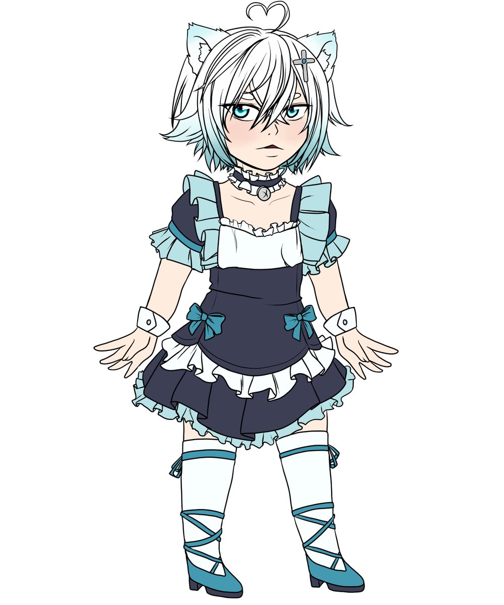 Hypermuffins's tweet photo. Simple Chibis for Ais Riale. A pretty awesome Streamer. The maid outfit on him was a request from my sister, @AngelMeep .  #RialeArt https://t.co/aKDTc0u1Nf