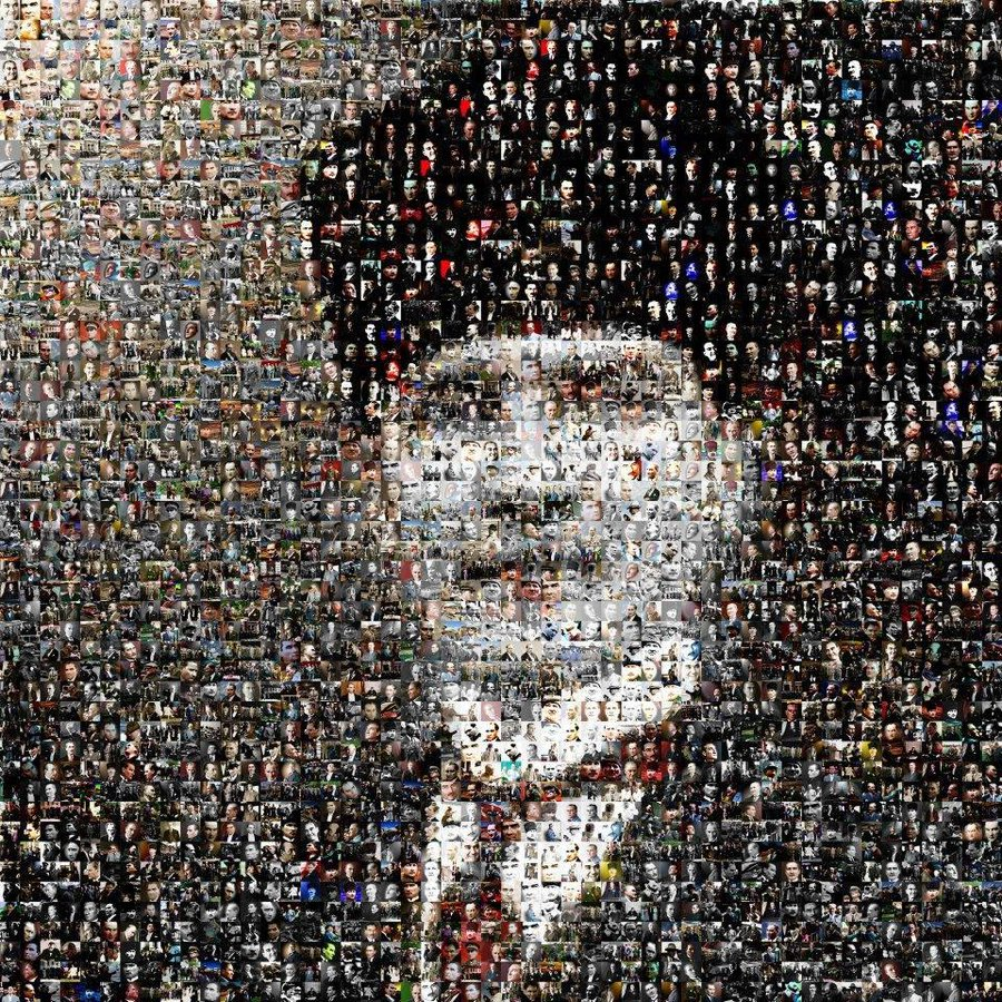 <a href="/ProfDemirtas/">Özgür Demirtaş</a> yüzlerce Atatürk resmi ile  yapılan portresi (Anıtkabirde farklıları satılmaktadır)
