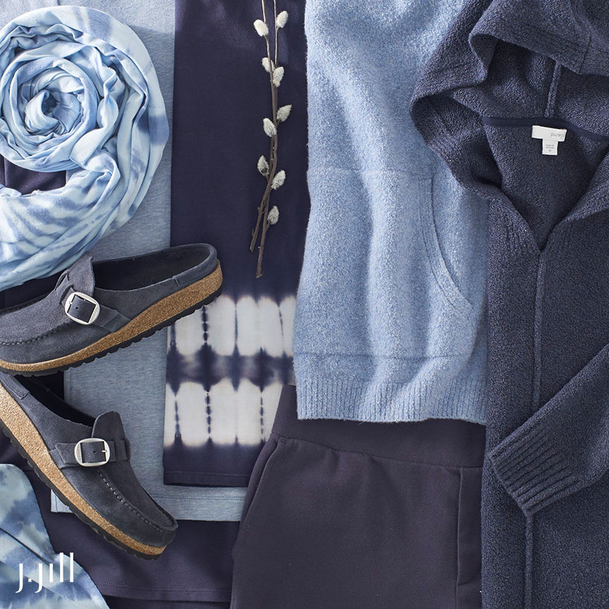 We're shopping for winter blues at <a href="/jjill/">JJILL</a>. 💙