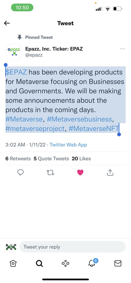 RadioSilentplay's tweet photo. $EPAZ Metaverse News getting found and look below at the weekly chart last run .15 https://t.co/kIhgFyMx2v