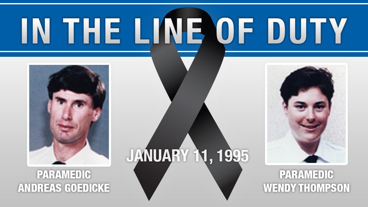 Today is the 27th anniversary of the the loss of BCAS Medevac C-GPUN in Haida Gwaii, BC. We honour and remember the crew: Paramedics Andreas Goedicke and Wendy Thompson, Dr. Jeffrey Dolph and pilots Daniel Jorgensen and Geir Zinke. #LODD