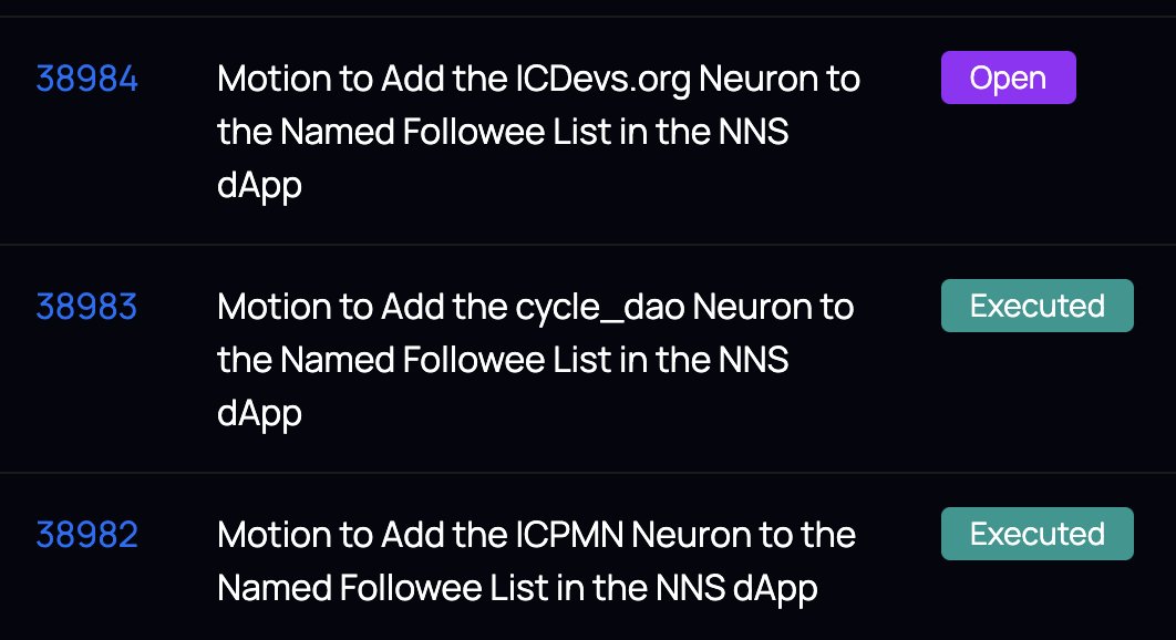 dominic_w's tweet photo. The #InternetComputer network runs under the control of the world's largest DAO by TVL &amp; participant count

These new proposals will make it easier for those new to staking neurons to auto-follow the neurons of community groups

Radical digital democracy is at work🔥 https://t.co/esuamnN8Lh