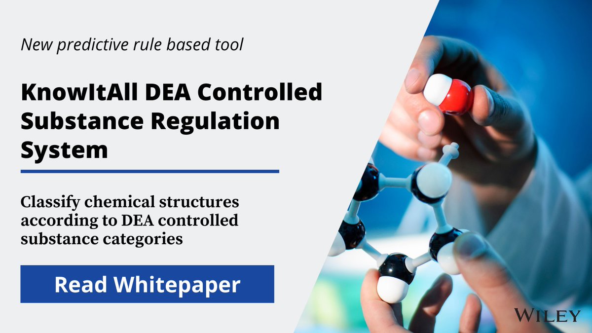 Wiley_Chemistry's tweet photo. Did you know that you can draw a structure and classify it according to DEA controlled substance regulation categories in the #KnowItAll Spectroscopy and #ChemWindow software? See our whitepaper with examples showing this tool in action.
https://t.co/eyGjvjsF97 https://t.co/m0GUcokHsh
