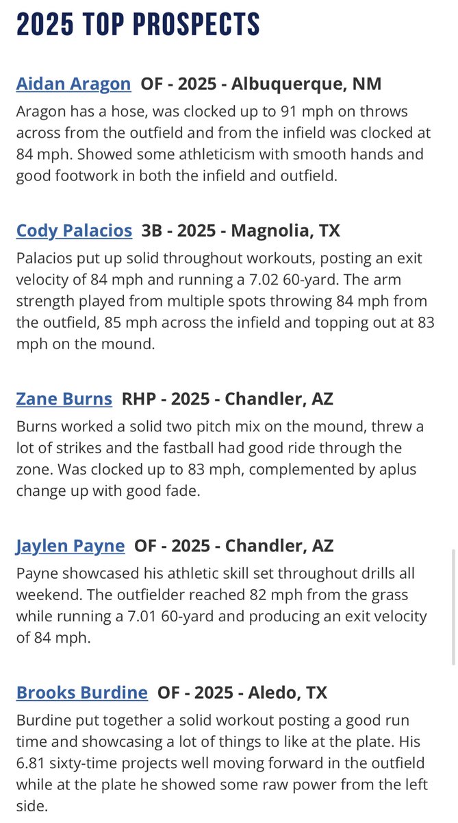 PGShowcases's tweet photo. Top Prospect List from the National Underclass West Showcase is now available
@PG_Uncommitted @PG_Scouting
🔗 https://t.co/G8MU7mt1Js https://t.co/5YsaE8rUMH