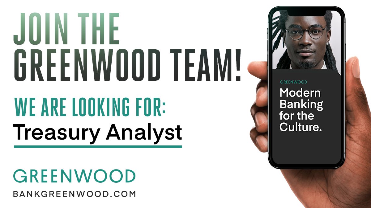 gogreenwood_'s tweet photo. 📣  We are seeking a detail-oriented Treasury Analyst! 📣  In this role, you will be required to analyze and interpret financial data, prepare treasury reports and analytical documents, generate financial forecasts, and develop effective cash and asset management strategies. https://t.co/RXpYFa71vF