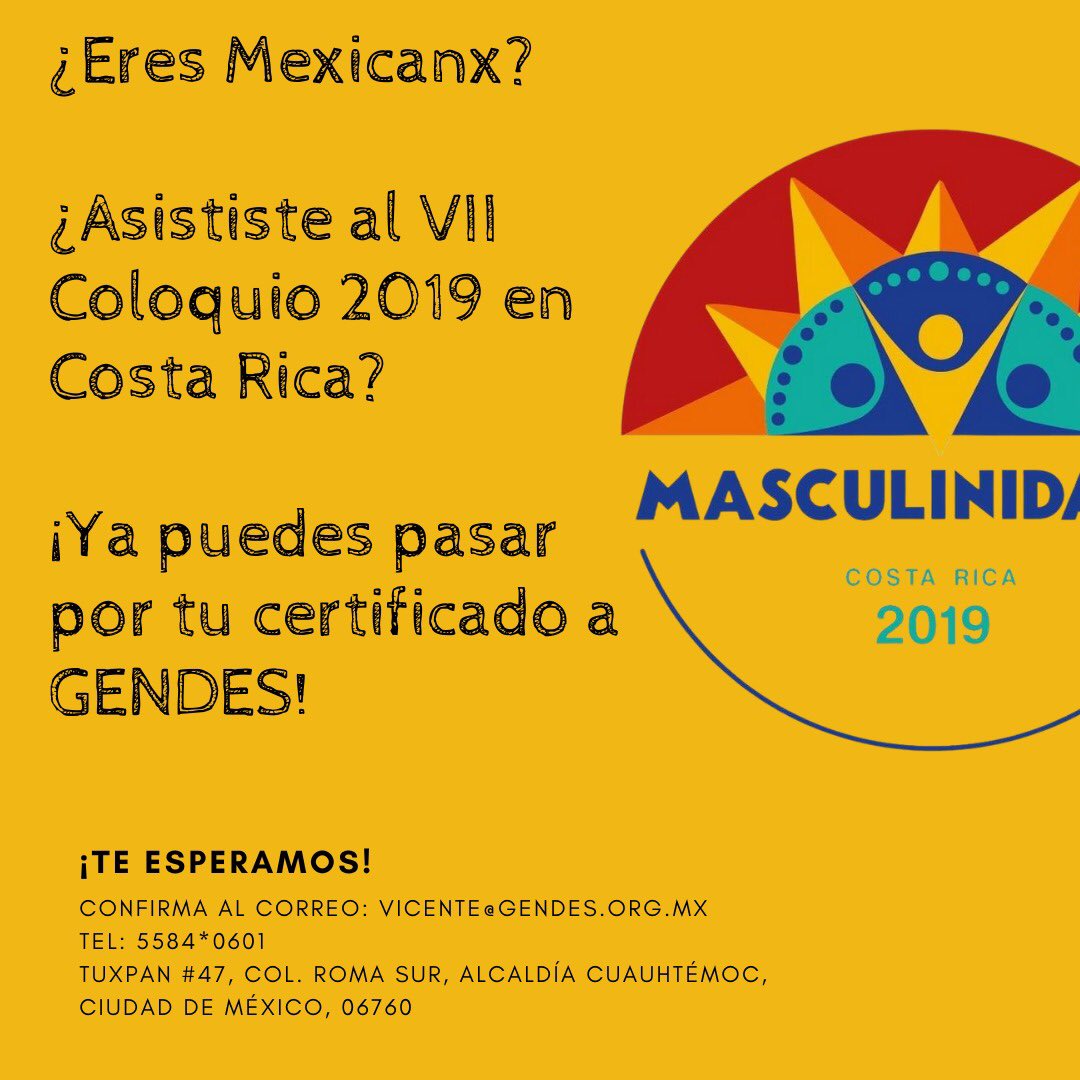 Certificados México: “VII Coloquio de Masculinidades, 2019”.

<a href="/GENDESAC/">GENDES, A.C.</a>