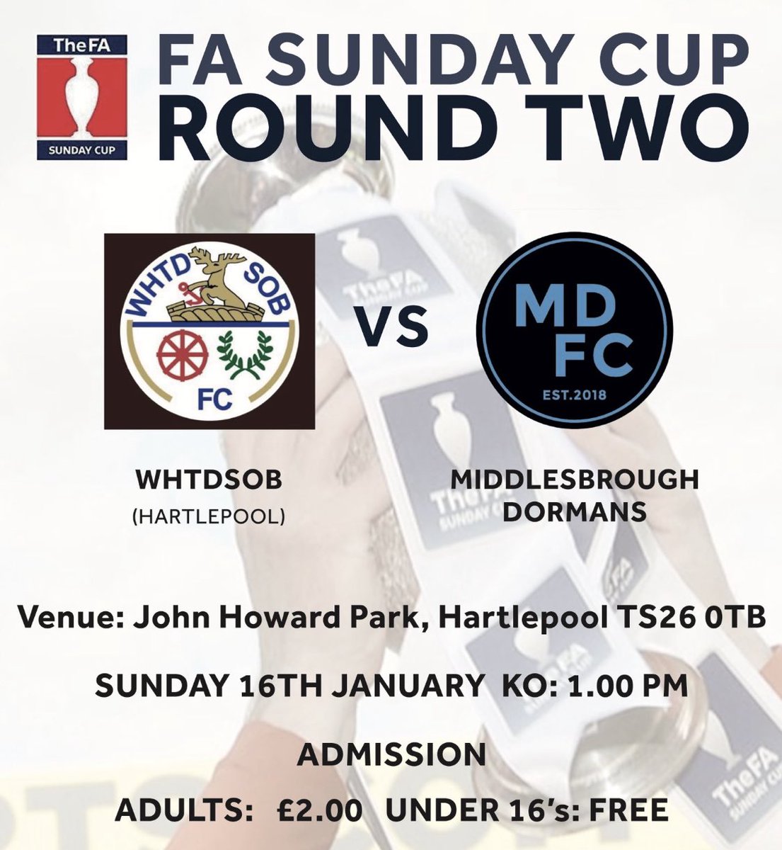 FA Sunday Cup Round 2 this Sunday ⬇️