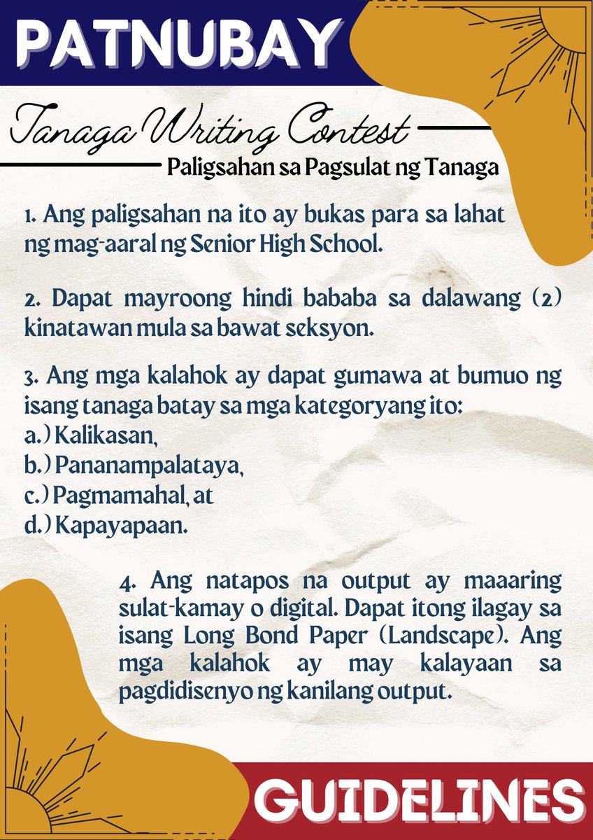 SHC_SHEC's tweet photo. O mga binibini’t ginoo, itodo na natin ito! Nawa’y mas malaman mo ang iyong kapasidad at talento sa pamamagitan ng pagkikilahok mo sa naturang paligsahan na ito. Ipahayag ang inyong kwento at bihagin ang aming mga puso! ❤️🔥 https://t.co/qVepIJY9ZR