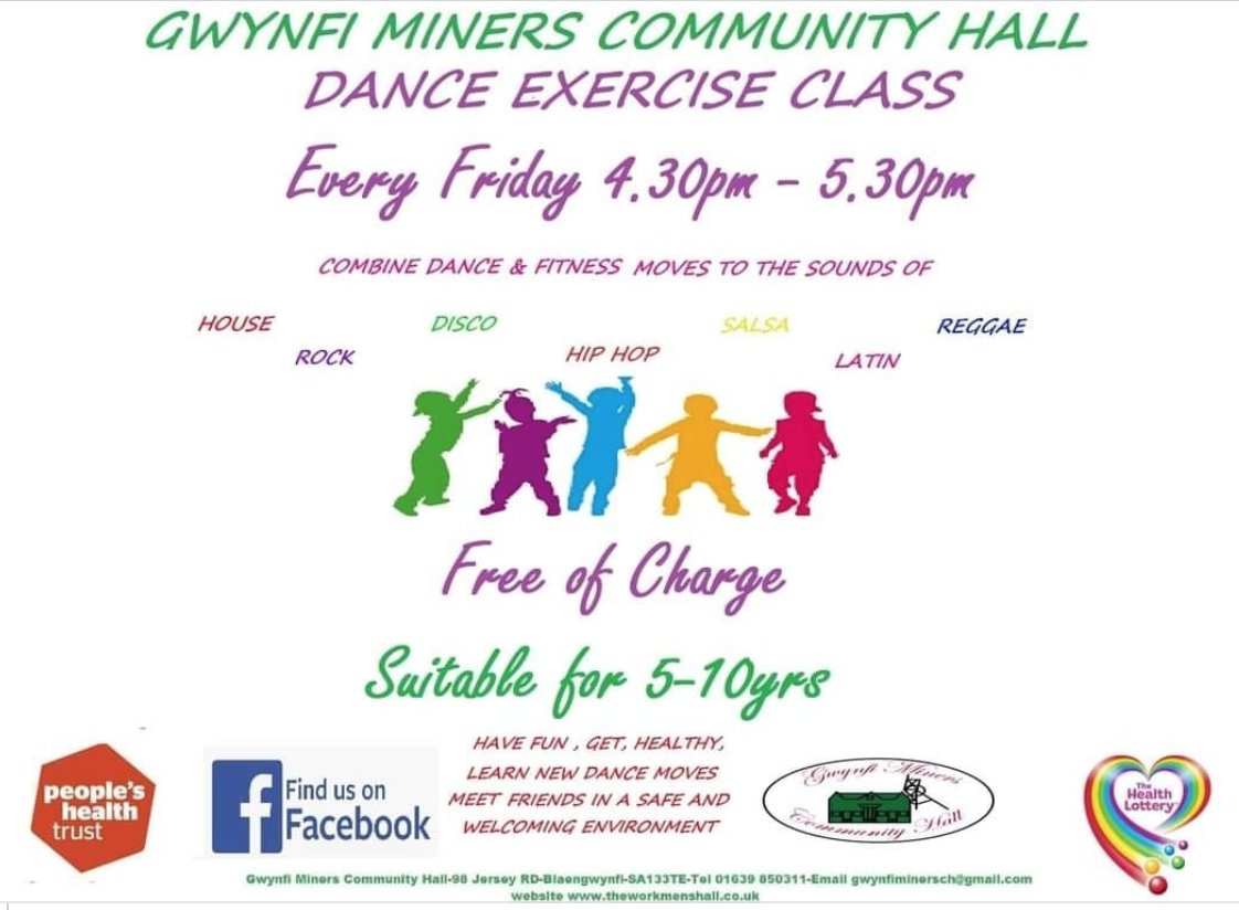 Starting back this Friday 4.30pm FREE OF CHARGE at the Gwynfi Miners Hall
🕺💃🕺💃🕺💃