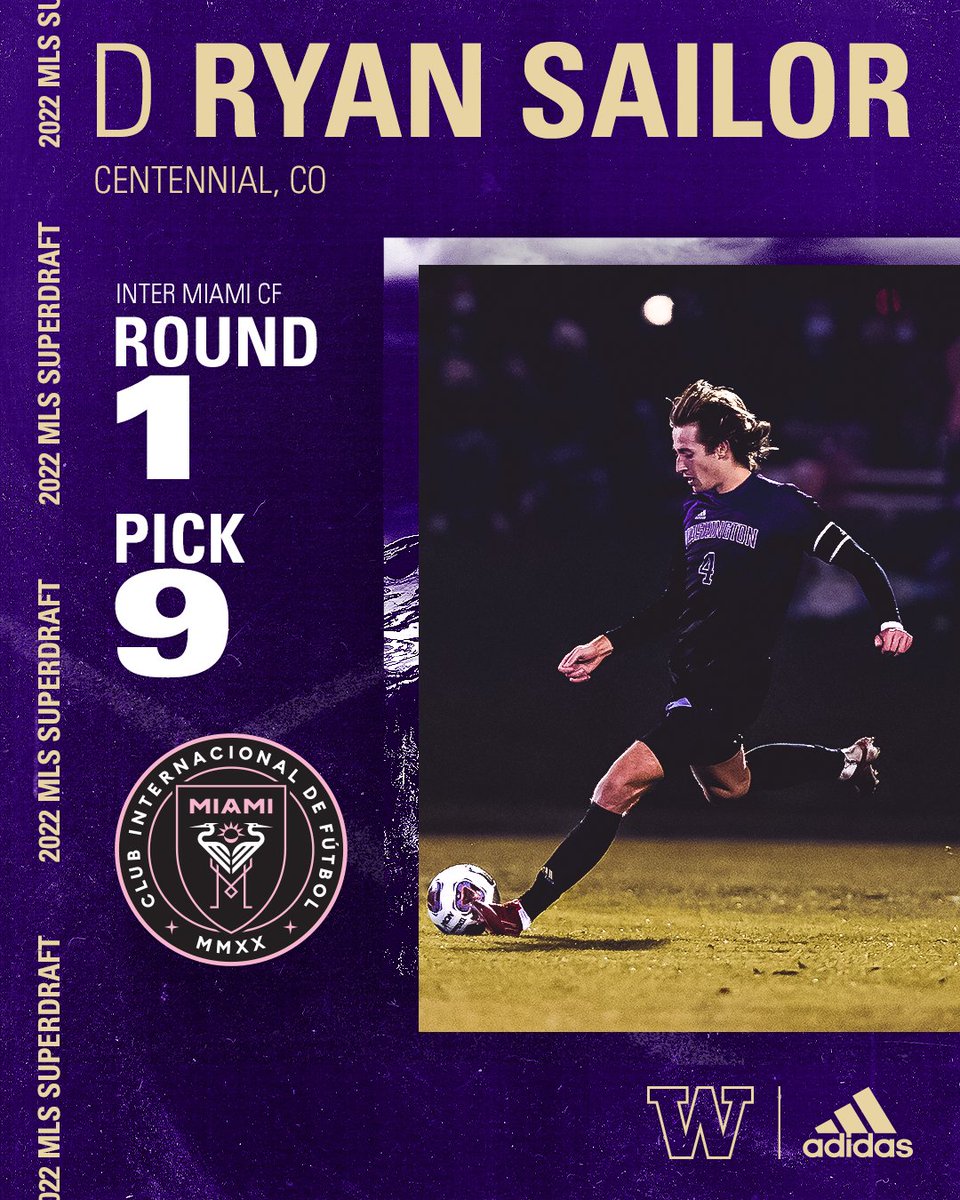 Ryan Sailor is going to Miami!

Ryan is the first Husky off the board, as he goes to Inter Miami CF with the No. 9 overall pick in the <a href="/MLS/">Major League Soccer</a> #SuperDraft

Congratulations, Ryan!!
 
#GoHuskies🐺