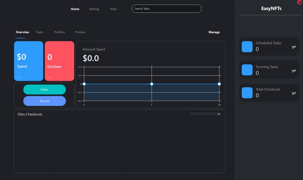 EasyNFTs_'s tweet photo. EasyNFTs 2.0 featuring a brand new dashboard with many exciting features and technological advancements. Stay tuned for further updates. We would greatly appreciate your feedback and suggestions. Make sure to create a ticket for a free key! 🥳 https://t.co/psTulHr7NX