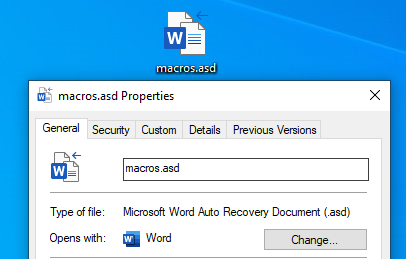 mrd0x's tweet photo. Anyone else aware that .asd files can contain macros? Literally just found out.

Added to Filesec: 
https://t.co/jKxvH30NDG
https://t.co/h3aa3Em96A https://t.co/PtrsmextIY