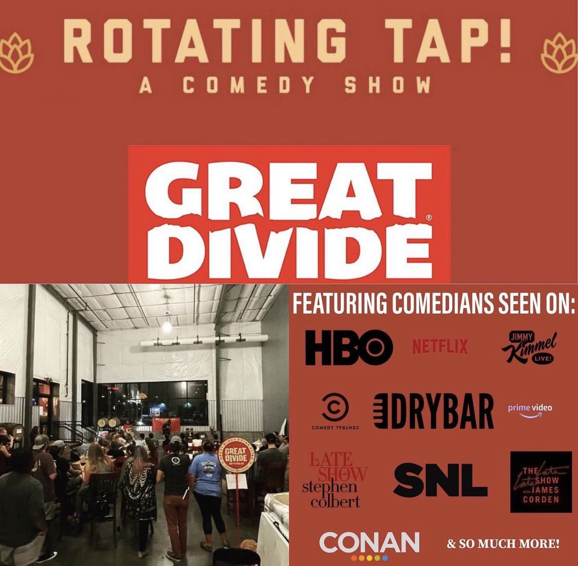 Join us for another round of hilarity!! Featuring comedians seen on HBO, late night talk shows and more, you don't want to miss <a href="/RotatingTap/">Rotating Tap Comedy</a> in the Barrel Cellar on Thursday (Jan. 13) at 7pm. 🍻

🎟 tickets: eventbrite.com/e/rotating-tap…