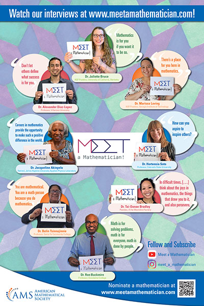 Meet a Mathematician (@meetamathemati1) on Twitter photo You can now order the Meet a Mathematician poster and many others for FREE! ams.org/posters
Thank you so much <a href="/JacquelineMAki5/">Jacqueline M Akinpelu</a>, <a href="/JulietteBruce12/">Juliette Bruce</a>, <a href="/math3ma/">Tai-Danae Bradley</a>,@LoboWithACause, <a href="/MarissaKawehi/">Dr. Marissa Kawehi Loving</a> @HortensiaSoto3, <a href="/madprofessah/">RonBuckmire.bsky.social</a>, <a href="/diazlopezmath/">Dr. Alexander Diaz-Lopez</a>!! And thanks to <a href="/AbbeHerzig/">Abbe Herzig</a>! ❤️ You can now order the Meet a Mathematician poster and many others for FREE! ams.org/posters
Thank you so much <a href="/JacquelineMAki5/">Jacqueline M Akinpelu</a>, <a href="/JulietteBruce12/">Juliette Bruce</a>, <a href="/math3ma/">Tai-Danae Bradley</a>,@LoboWithACause, <a href="/MarissaKawehi/">Dr. Marissa Kawehi Loving</a> @HortensiaSoto3, <a href="/madprofessah/">RonBuckmire.bsky.social</a>, <a href="/diazlopezmath/">Dr. Alexander Diaz-Lopez</a>!! And thanks to <a href="/AbbeHerzig/">Abbe Herzig</a>! ❤️
