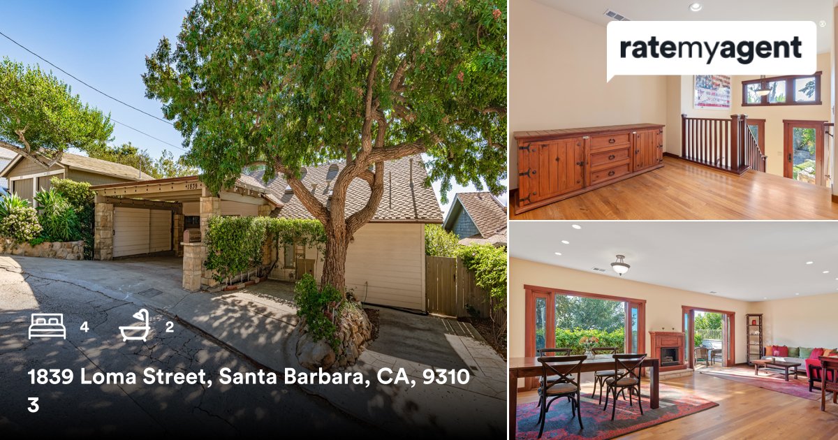 SBRealtor's tweet photo. 4 🛏 2 🛀  
📍 1839 Loma Street, Santa Barbara, CA, 93103

My latest sale on #ratemyagent
https://t.co/nU2Q8li8Xh https://t.co/csbI042pJc