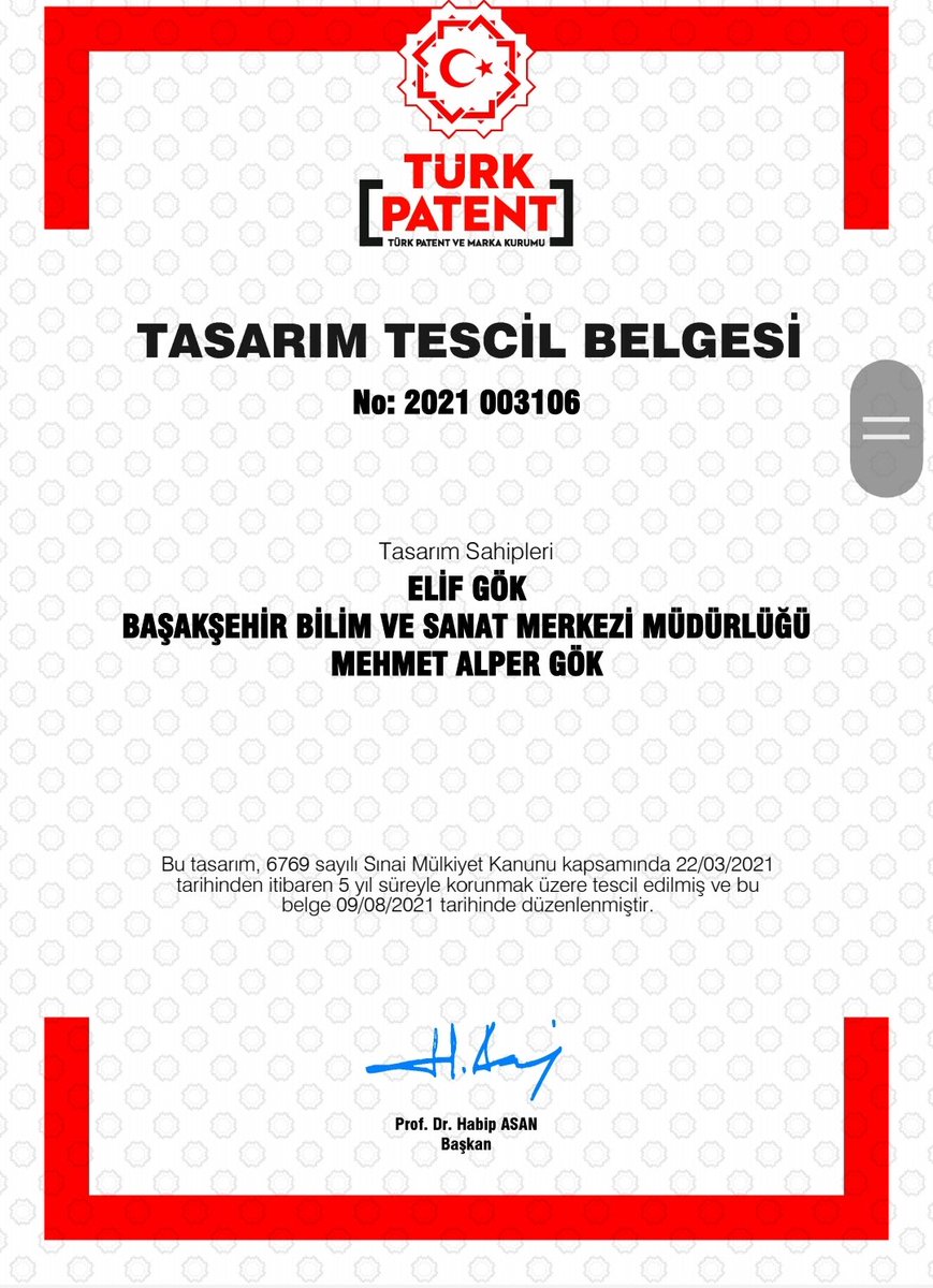 Başakşehir Sezai Karakoç Bilsem (@bsehirbilsem) on Twitter photo Tasarım Tescil Belgelerimiz gelmeye devam ediyor. Emeği geçen öğretmen ve öğrencilerimizi tebrik ederiz.
@BilsemMeb
<a href="/mramazanbarin/">Ramazan Barın</a> Tasarım Tescil Belgelerimiz gelmeye devam ediyor. Emeği geçen öğretmen ve öğrencilerimizi tebrik ederiz.
@BilsemMeb
<a href="/mramazanbarin/">Ramazan Barın</a>