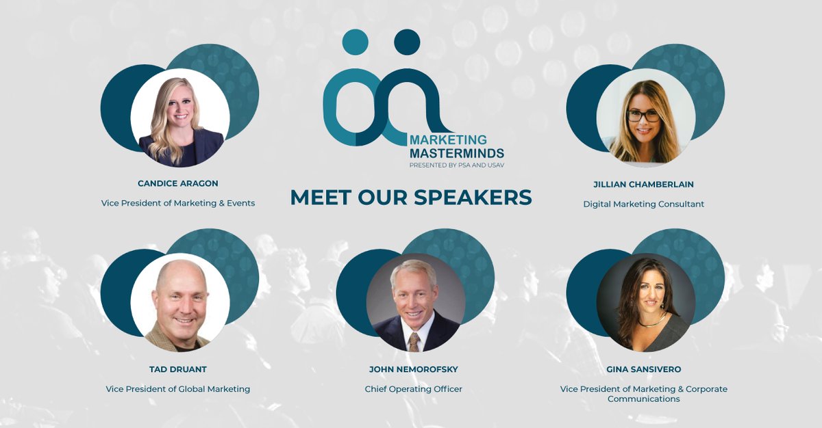 Meet our speakers! Marketing Masterminds will feature industry veterans who will take you through the development, execution &amp; results of their branding homeruns over the past two years. Learn more about Marketing Masterminds agenda &amp; register today! securitypsa.com/3qiE7Q3