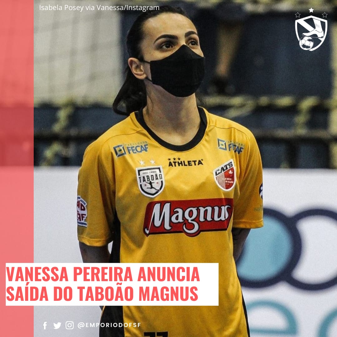 EmporiodoFSF's tweet photo. Vanessa Pereira, eleita 3x a melhor jogadora do mundo, anunciou nessa terça (11) pelas redes sociais, a sua despedida do Taboão Magnus. ⚽👋

A atleta havia retornado ao Brasil em junho do ano passado, após ter passado 6 anos atuando na Europa.

(+) https://t.co/fX3lRxIXQs