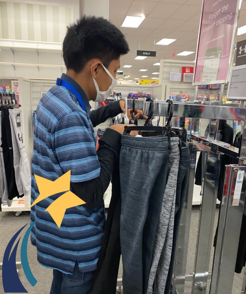 Benschool's tweet photo. Benedictine Retail students were welcomed as workers in training at Kohl's in Easton. Gen'l Mgr. Petrillo & staff worked with our mostly high school students enrolled in our 8 week program. Excited to be partnering with Kohlโs! #thankyou #AutismAwareness #learningforliving https://t.co/3PKHZGwACT