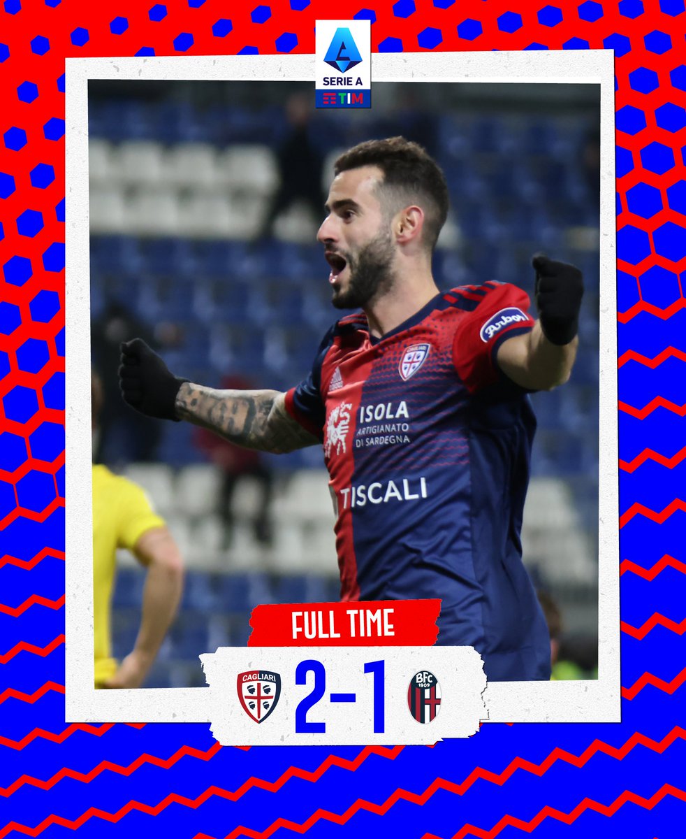 CagliariCalcio's tweet photo. ⏹ | FINALE

Allo scadereee! Vittoriaaa!
Andiamo ragaaa, così così così ❤️💙

#CagliariBologna 2-1 https://t.co/KK0WdaDYGX