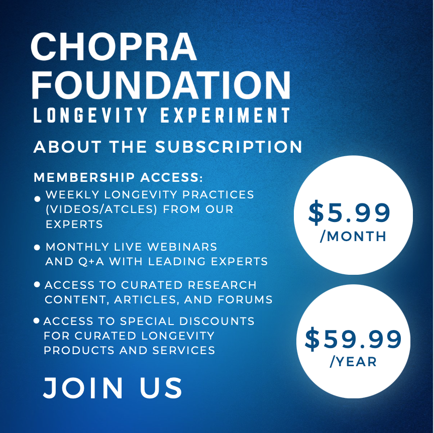 ChopraFNDN's tweet photo. Our program from the #LongevityExperiment leads you to explore #wellbeing from new perspectives while you customize your experience to suit your INDIVIDUAL journey
#choprafoundation #Subscription #journey
https://t.co/L5SVRa8nlY https://t.co/lhhgV8TdZz