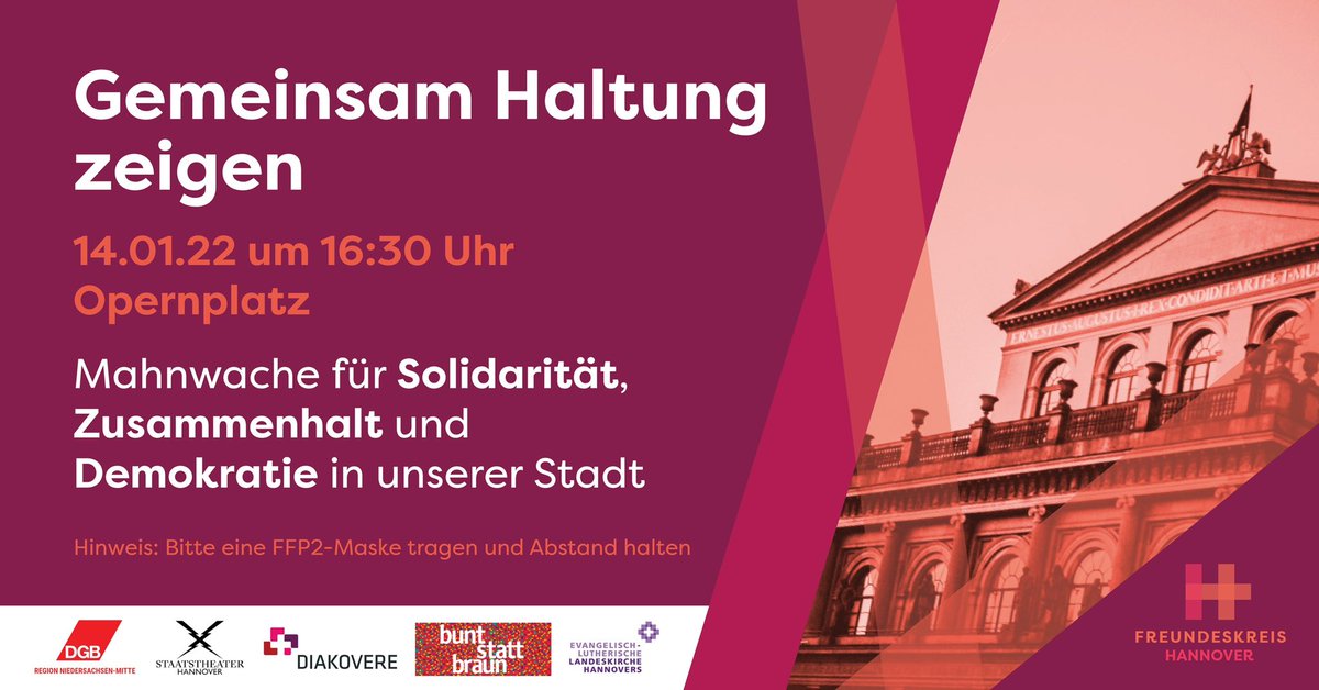 Aufmärsche, wo Verschwörungsideologien gemeinsam mit mitlaufenden Nazis verbreitet werden, sind keine harmlosen Spaziergänge. Das ist brandgefährlich. Dagegen zeigt die große Mehrheit in #Hannover Haltung. Gemeinsam für Solidarität, Demokratie und Zusammenhalt am Freitag 👇