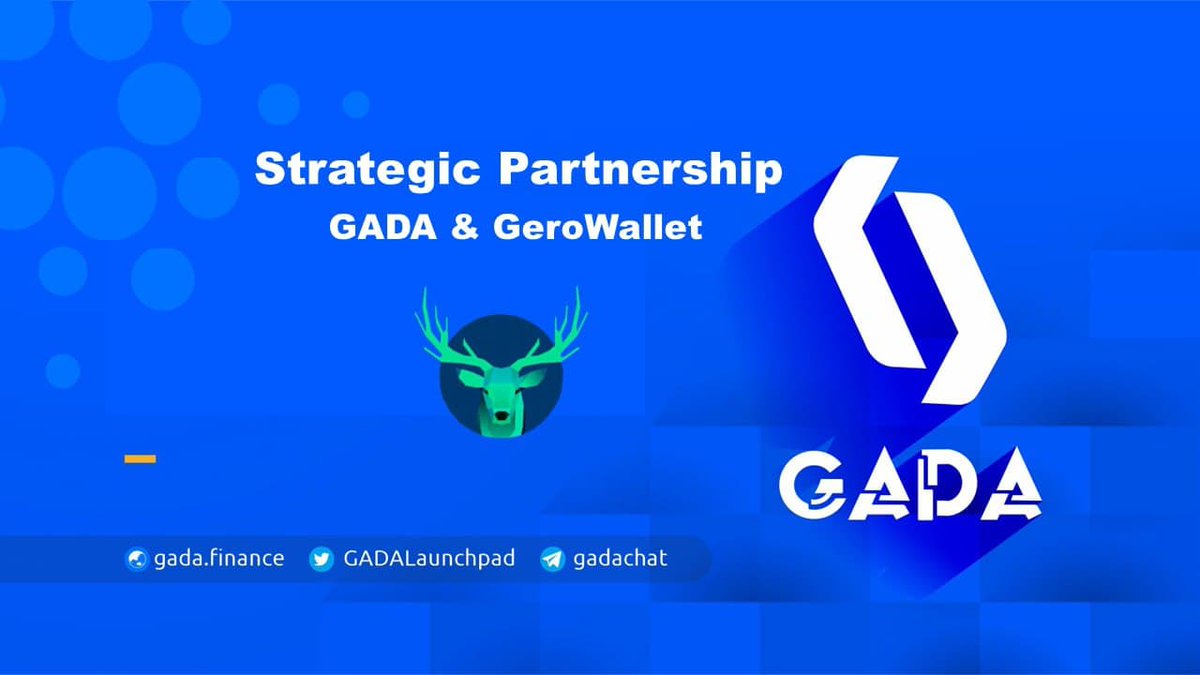 NewCryptJournal's tweet photo. We are proud to announce that #GADA is strategically partnering with #GeroWallet, Cardano's first all-in-one #DeFi wallet.

The integration and use of GeroWallet on GADA’s ecosystem will be a cornerstone of the democratization of fundraising. https://t.co/OymxISJrKQ