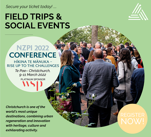Add a Field Trip &amp; Social Function to your registration to make the most of your experience in the city of exploration! Tickets are limited, be quick! bit.ly/3mmIaIy

#NZPI #NZplanning #Conference #Christchurch #Ōtautahi #HikinaTeMānuka #RiseUptotheChallenges