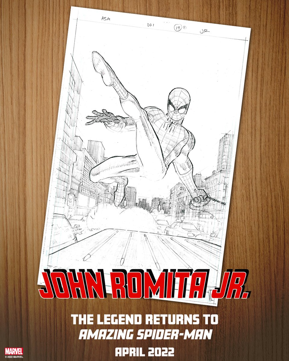 Marvel's tweet image. The legendary John Romita Jr. returns to 'Amazing Spider-Man'! 🕸 April 2022