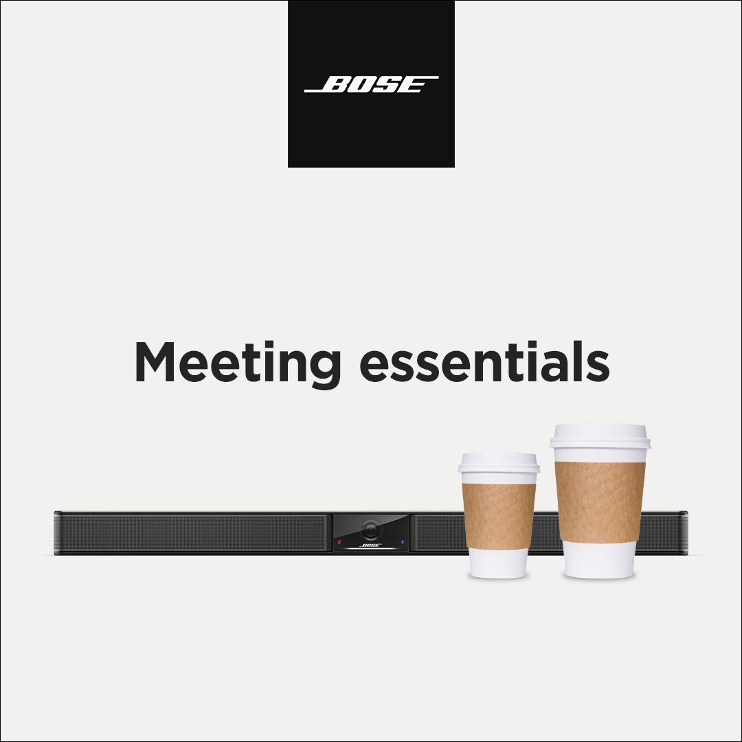 BosePro's tweet photo. Bring a boost of clarity to your small and medium conference rooms.
Featuring signature #Bose audio and video quality, plus remote management, Bose #VideobarVB1 is an all-in-one USB #conferencing device for huddle spaces and medium-sized meeting rooms. https://t.co/Enh8QAk2N8 https://t.co/DKyMLEqPlL