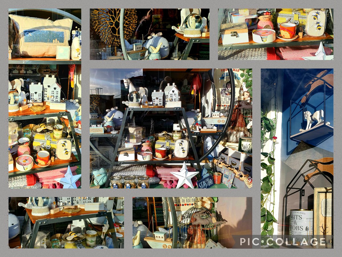 Window collage .. #savethehighstreet #smallbusiness #shoplocal #creativebusiness #giftware #fabricstore #crochet