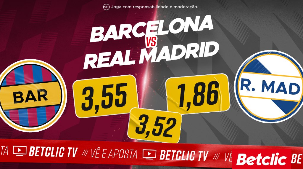 BetclicPortugal's tweet photo. 🇪🇸 Dia de decisões na 1.ª meia-final da Supertaça Espanhola! Vamos sortear 10€ de Freebets para 10 pessoas.

- Dá RT
- Acerta num dos marcadores do encontro (tempo regulamentar) e a equipa que segue em frente + Username Betclic

1 comentário por utilizador.
Termina às 19:00. https://t.co/iQROTZK72D