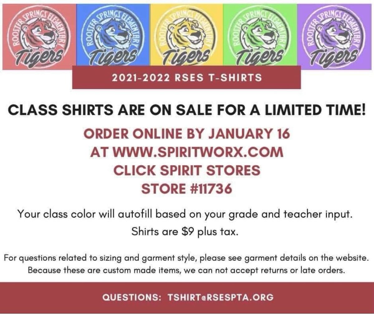 RSESPTA's tweet photo. Does your kiddo need a class shirt? The store is open for a limited time! https://t.co/a7xxFC6Y5i
