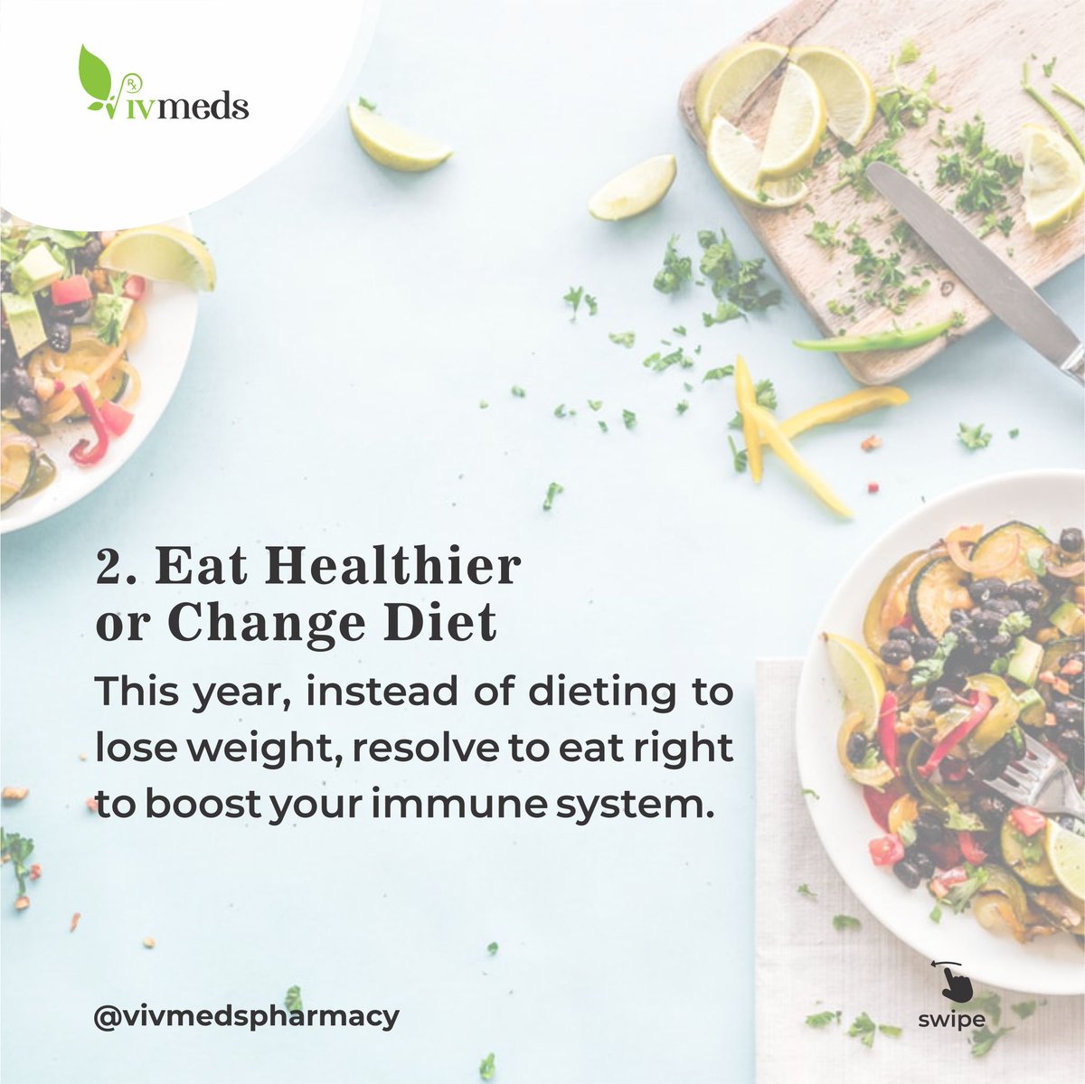 VivmedsPharmacy's tweet image. Setting resolutions can help you get off to a good start in 2022, however it&apos;s important to think of measurable goals that you can actually track and achieve.

#VivmedsPharmacy 
#healthylifestyle
#healthresolution 
#healthygoals