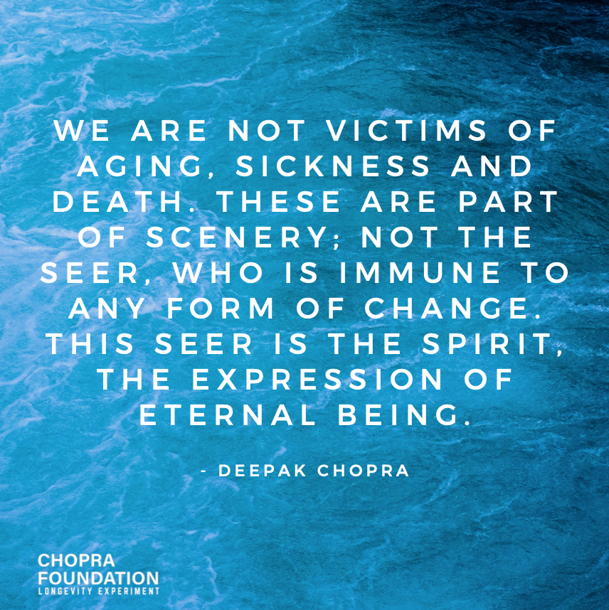 ChopraFNDN's tweet photo. Explore eternity with the @ChopraFNDN #LongevityExperiment
#eternalbeing #spirit #aging #thechoprafoundation #vitality #rebirth #science #lifecycle #wellbeing #wellbeingexperts #ayurvedic #peakliving #nutrition #subscription #quote #InspirationalQuote https://t.co/rmRu1RZtDD