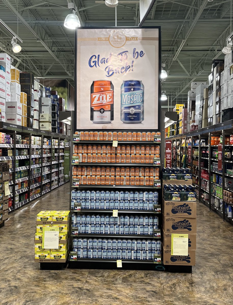 hopsandgrain's tweet photo. Happy Tuesday friends!

We just wanted to take a moment to say thanks to @CapitolWright for the incredible work they’ve done to get our beers front and center for you all!

Spotted this rad display @TotalWine 🍻 https://t.co/Vq96VtP0Hs