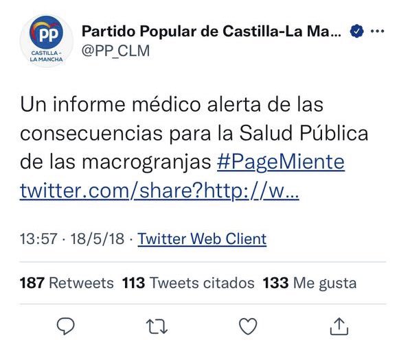 iescolar's tweet photo. El PP de Castilla-La Mancha acaba de borrar este tuit.  https://t.co/bskBQiTexP https://t.co/AywKTp2l0s
