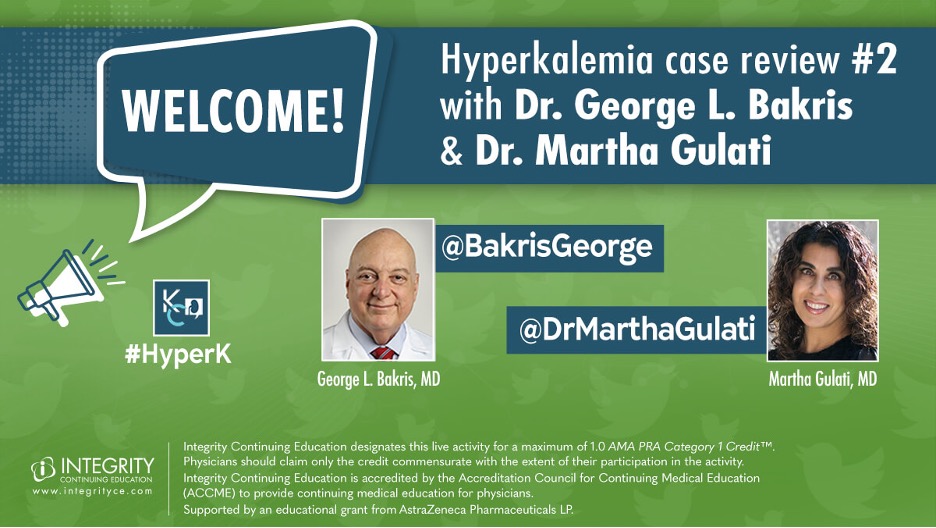 📢 #medtwitter #nephtwitter 🆓 #CME credit! Part 2 in our #HyperK Case Review w/ @BakrisGeorge & I Supported by an educational grant from AstraZeneca Pharmaceuticals LP @hswapnil @sfishbane @VijayanMD @ChristosArgyrop  @NephRodby @GarySingerMD @zipjet