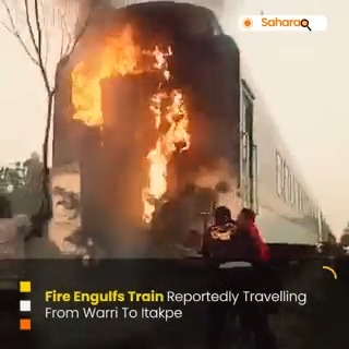 RT @SaharaReporters: WATCH: Fire Engulfs Train Reportedly Travelling From Warri To Itakpe https://t.co/MCAt7Bj42q https://t.co/wJFaLDc8uG