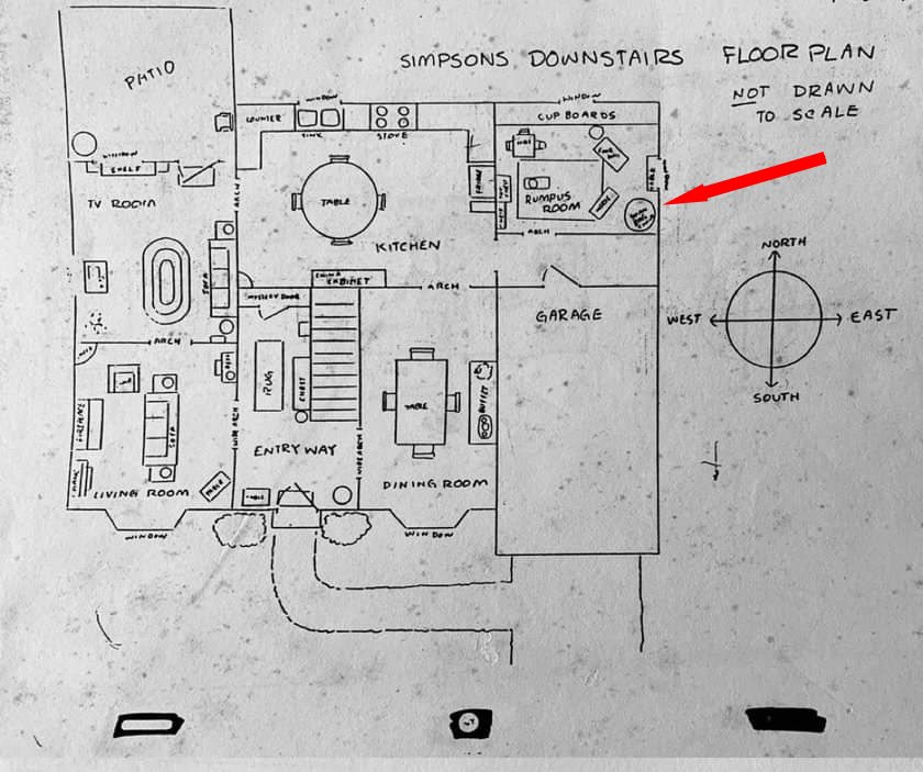 For those who are curious, in this scene, Homer is sitting in the rarely used Rumpus Room (honestly, I think we just forgot it existed most of the time. We did use it in 'Lady Bouvier's Lover' I think.) Seen here in Simpsons house blueprints from a super-early 1990 design book