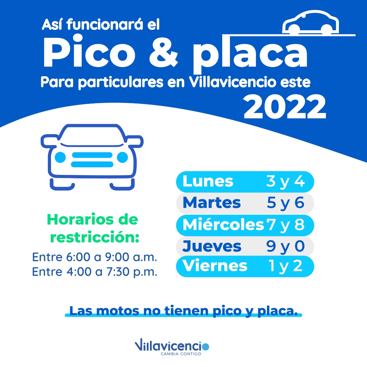 Secretaría de Movilidad Villavicencio on Twitter "El pico y placa en
