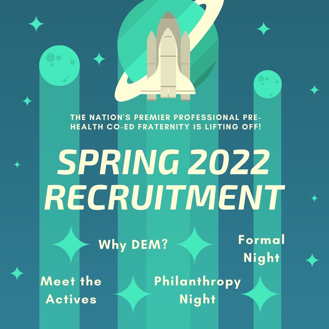 DEM_zeta's tweet photo. Delta Epsilon Mu Spring Recruitment 2022 is lifting off soon!!! Check out the link in our bio for an interest form if you want more information! We can’t wait to meet you!! #ucf #dem https://t.co/7aAc9xv1tn