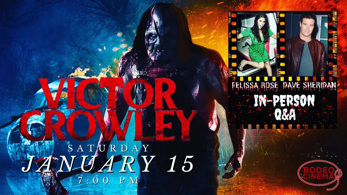 DON’T FORGET! This Sat night, 1/15 at 7pm, OKC's HORROR CON &amp; NIGHTFALL HAUNTED TERRITORY are bringing Felissa Rose &amp; Dave Sheridan in-person for a one night only special event screening of VICTOR CROWLEY!!!

TICKETS ON SALE NOW!
•
•
•
#rodeocinemaokc #victorcrowley #seeokc