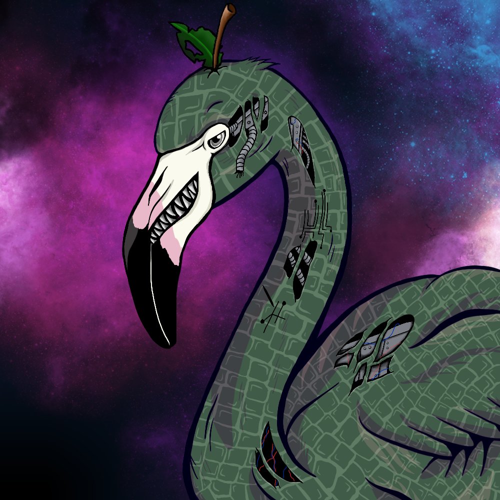 Solmingo of the day 🦩#NFT 

Rarity 💎
Background: Ultra-rare
Skin: Ultra-rare
Beak: Ultra-rare
Eyes: Common
Body: Ultra-rare
Head: Rare

Fun fact 🔥
Fakes its <a href="/instagram/">Instagram</a> photos with a green-screen, its complexion doesn't make this easy
#NFTs #NFTCommunity