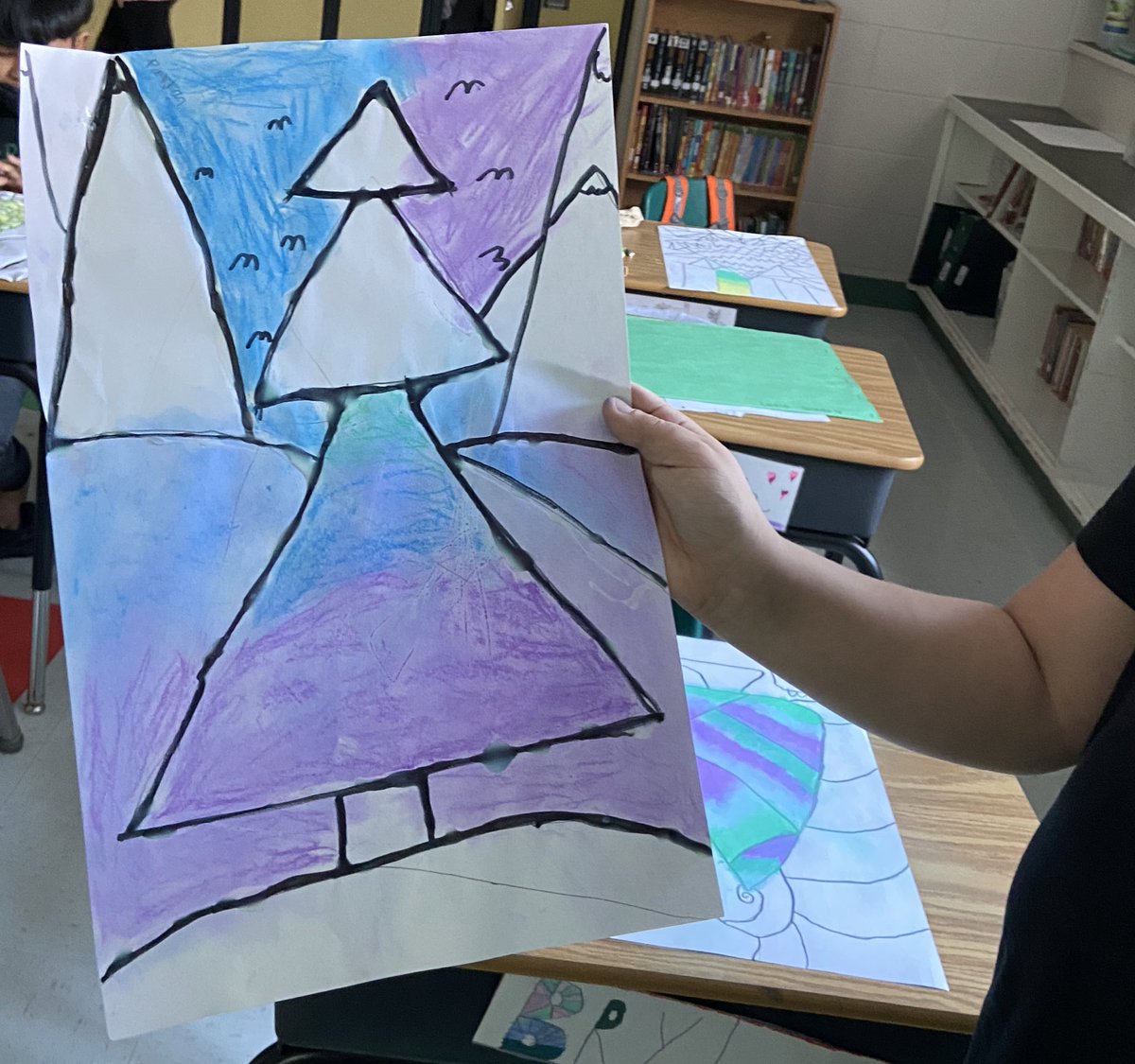 GelowitzBreanne's tweet photo. Using #analagouscolours to create stained glass portraits! So many ideas have come from this project and we have been LOVING learning about craftsmanship when it comes to using chalk pastels! 👩‍🎨 @stpaulsyorkton https://t.co/JAIyoJ52Cv