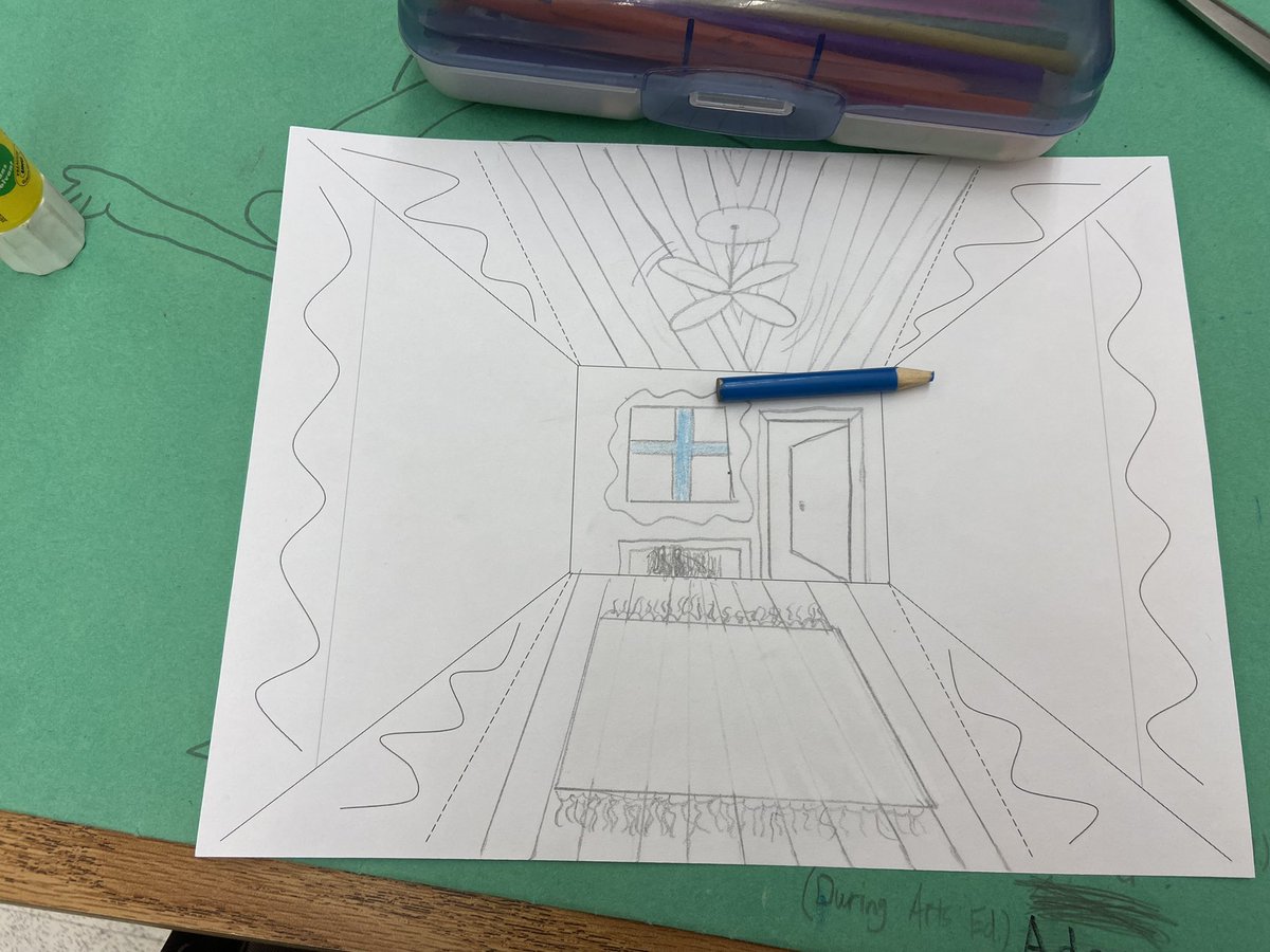 In Grade 5, we have been learning about #perspective ! Students are using vanishing points to create lines and images that alter the way we see their piece… I am so impressed with their progress so far! <a href="/stpaulsyorkton/">St. Paul's School</a>