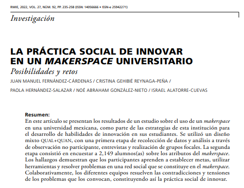 noegn's tweet photo. ¡Nuevo artículo en la #RMIE! 🤓👨‍🏫 Los invito a leer este texto para reflexionar en torno a #Makerspaces #CulturaMaker #Innovación #Educación #MakerCulture #Innovacion #Education 

Un honor haber colaborado con @jmfTec y otros colegas en este apasionante proyecto. https://t.co/5OVvDK3zbk