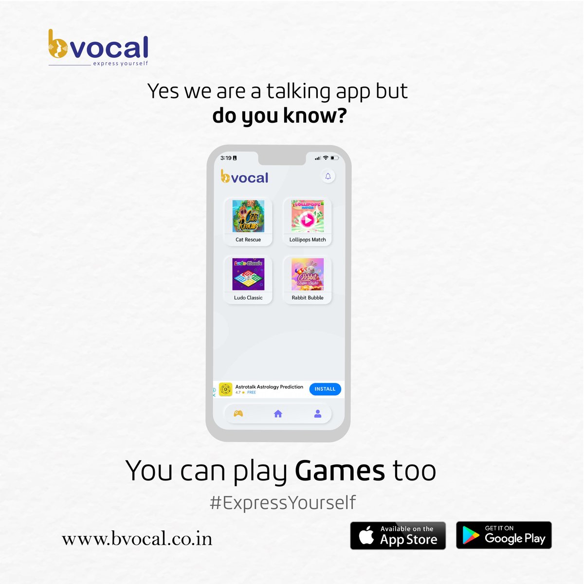 bvocalapp's tweet photo. bvocal loves to connect people but did you know? it also has features like games, have you tried it? Its' awesome. #expressyourself #alonequotes #lonely #motivational #selfcare #selflove #speaker #listener #judegmental #sharing #care
Download now https://t.co/fZpPNeANJo https://t.co/JIxtf397e8