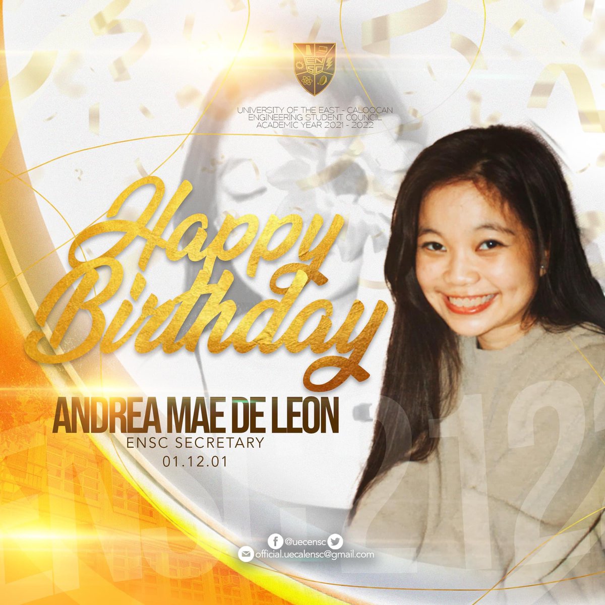 UECENSC's tweet photo. Happy Birthday, Andeng 🧡✨

On this day, a very cute and gorgeous woman was born. She might be too adorable, but her heart is as strong and kind. You are definitely one amazing and strong woman–conquering all the hurdles of life.

#HappyBirthdayAndrea
#ENSC2122 #PadayonEN https://t.co/wXZdVQbAU3