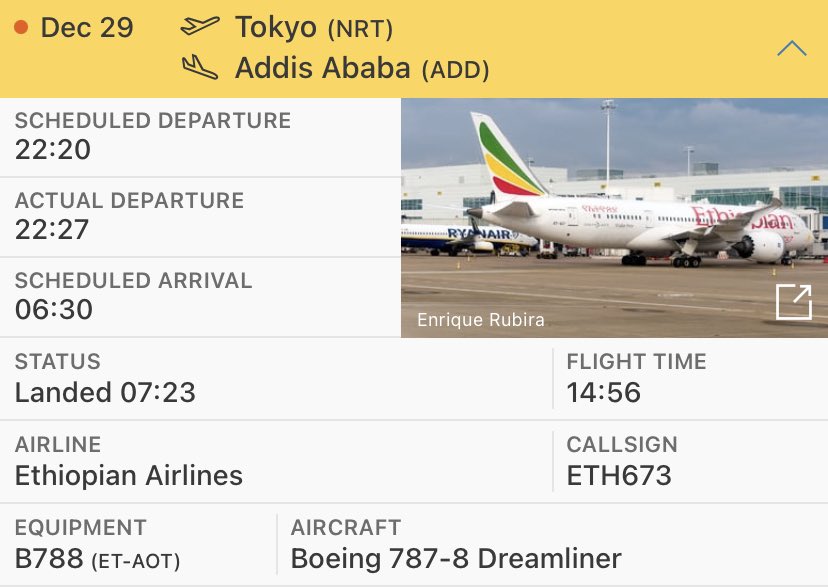Ethiopian Airlines is flying nonstop to a Tokyo and back with restrictions on flights to Seoul. On the 29th, it took it 14:56 to land in Addis Ababa #ethiopianairlines #tokyo #addisababa #ethiopia #africa #flight #avgeek